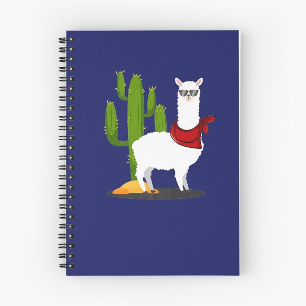 Aperçu de l'œuvre Lama avec écharpe et Cactus Alpaga Lama créée et vendue par ThinkOutLoudApp.