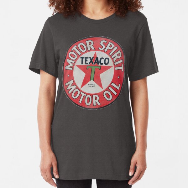 Vintage Texaco Motor Spirit Logo Slim Fit T-Shirt
