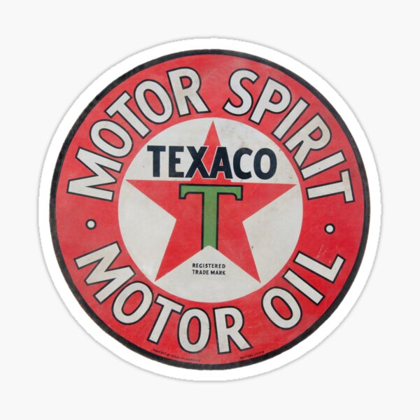 Vintage Texaco Motor Spirit Logo Sticker