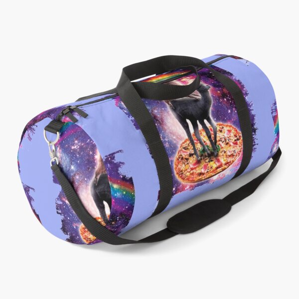 Aperçu de l'œuvre Space Cat Lama Alpaga Riding Pizza créée et vendue par ThinkOutLoudApp.