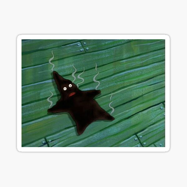 "Charred Patrick from Spongebob" Sticker for Sale by StuckWithMe