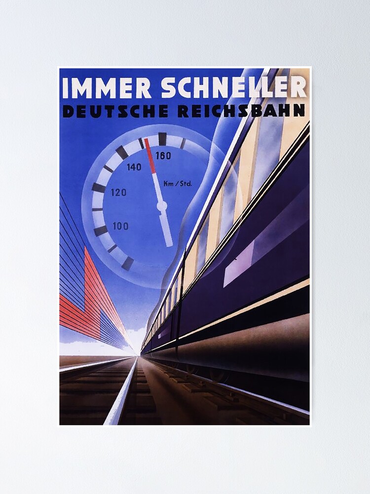 Poster Sicher ins Herz der Städte Bundesbahn Deutsche Bahn Reichsbahn Plakat A2 