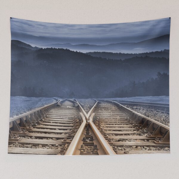 Item preview,  Panoramic,widescreen prints,canvas,wall posters, Tapestries,Tapestry,throw blankets train track,Railroad art,train wall art,Train art,train track art designed and sold by eyesight4vision.