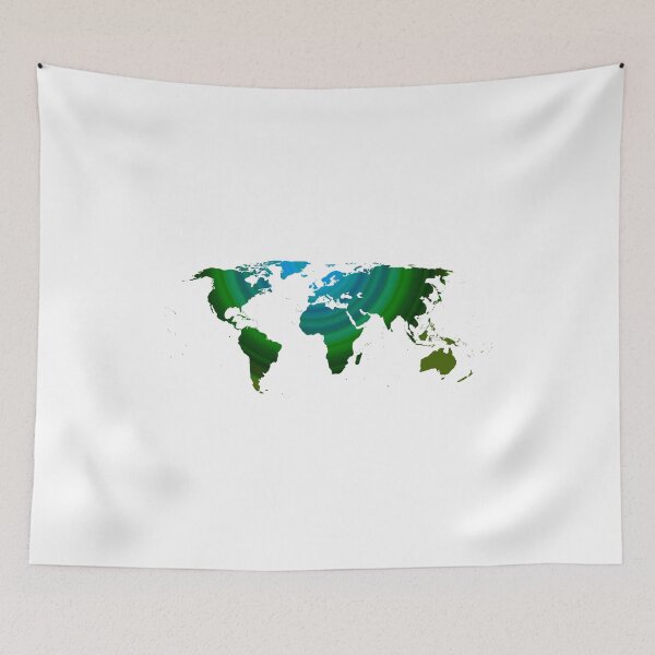 Item preview, Green world map designed and sold by adiosmillet.