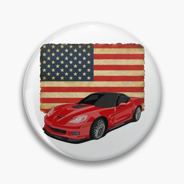 Item preview, Copy of Corvette C6 ZR1 - USA flag - Red designed and sold by Cars Illustrator.