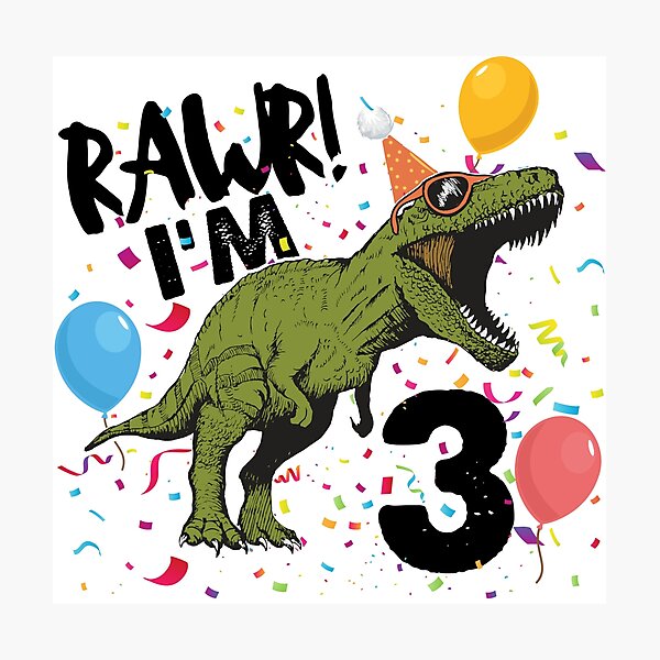 Item preview, Rawr Im Three designed and sold by TheShirtLounge.
