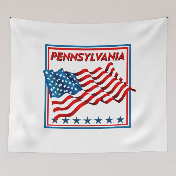 Artikelvorschau, PENNSYLVANIA United States Flag Square Stars entworfen und verkauft von kwiebe34.