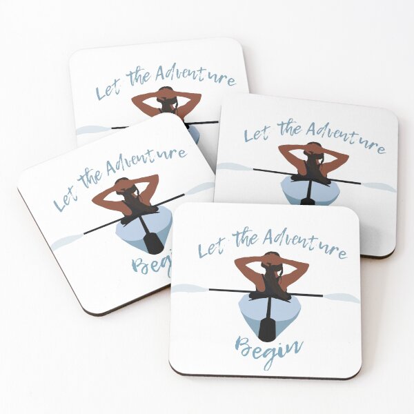 Item preview, Dark hair girl in kayak Let the adventure begin designed and sold by Aimee Milton.