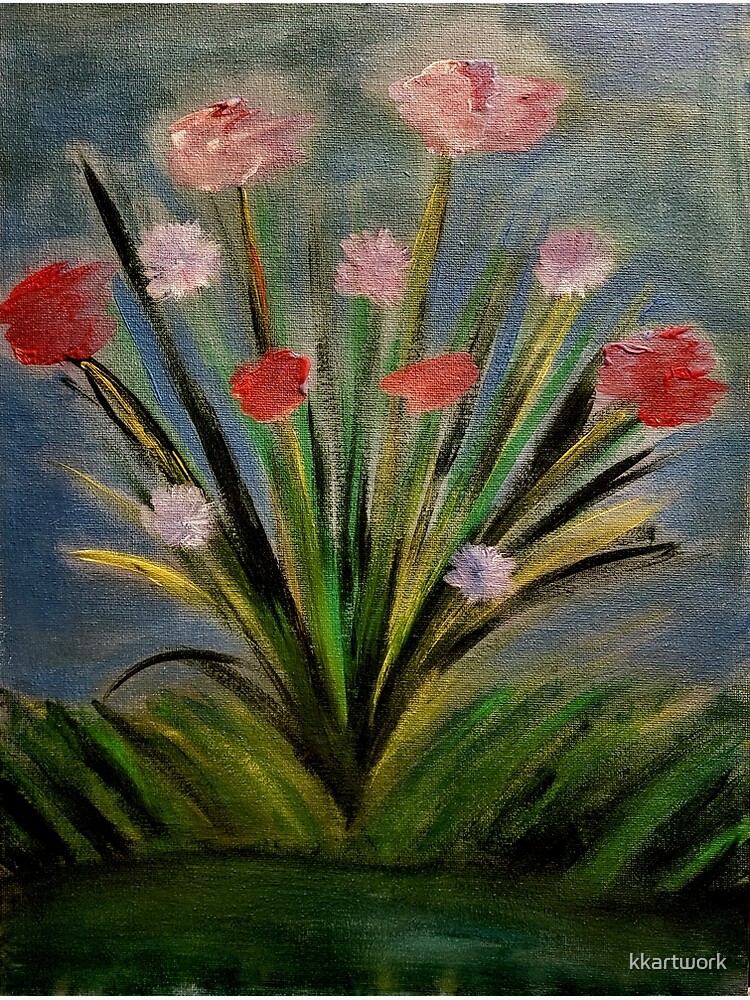 wildflowers growing beside a pond by kkartwork