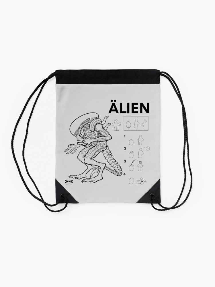"Alien Ikea" Drawstring Bag by GKnation Redbubble