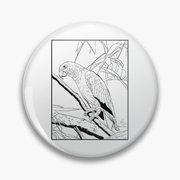 Item preview, Line Drawing of an Amazon Parrot designed and sold by Laughing Parrot Studio.