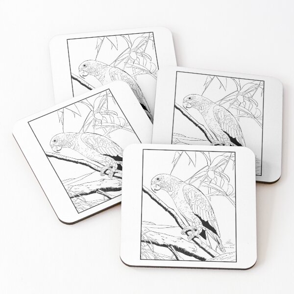 Item preview, Line Drawing of an Amazon Parrot designed and sold by Laughing Parrot Studio.
