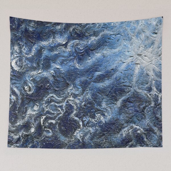 Item preview, Abstract painting in blue and black designed and sold by Marion Yeo.