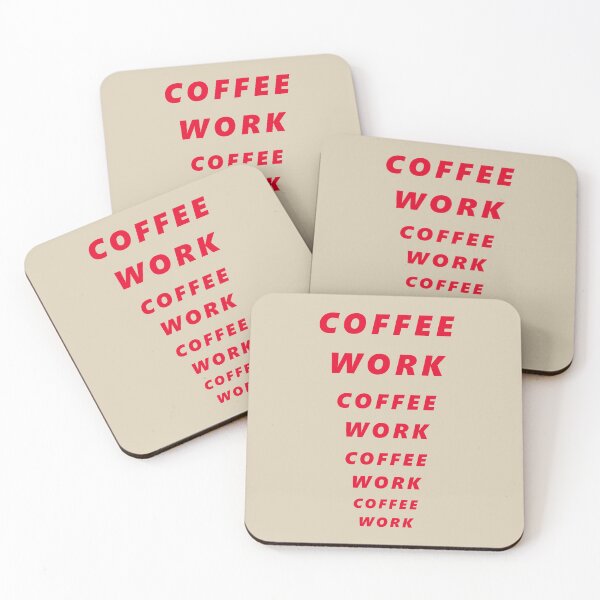 Item preview, Coffee Work for Coffee Lover Workaholic Red Text Typography designed and sold by kmcs.