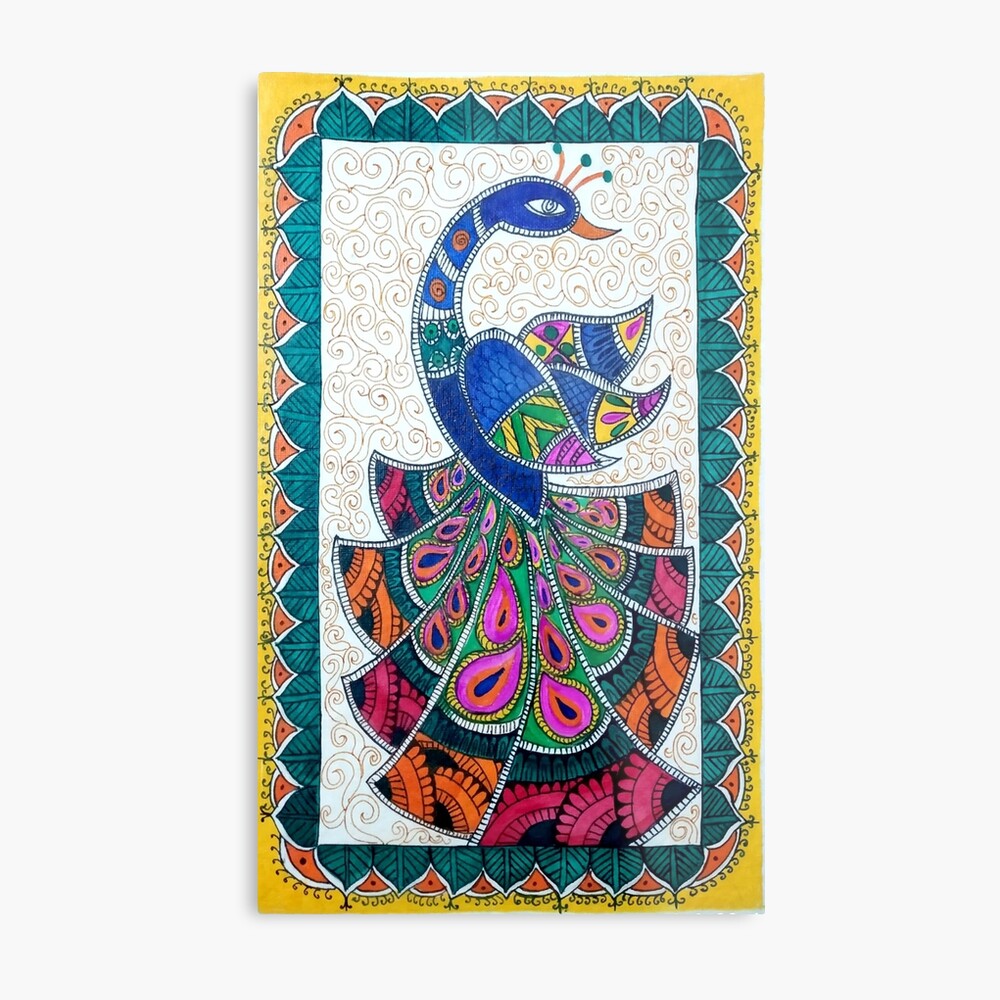 beautiful madhubani art peacock