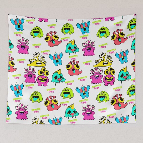 Item preview, Monster gang, colorful, cartoon pattern designed and sold by yubeauty.