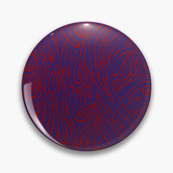 Item preview, Swirling Abstract Line Art in Shades of Blue on Red designed and sold by MathenaArt.
