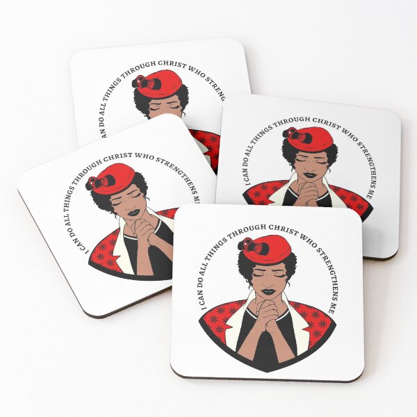 Item preview, Strong African American Christian Church Woman Praying (Red) designed and sold by RLYGR8.