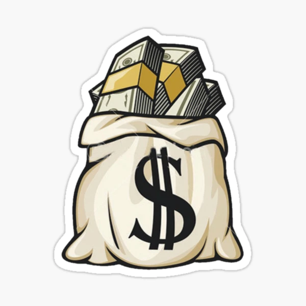 Money design Sticker for Sale by tasmim163