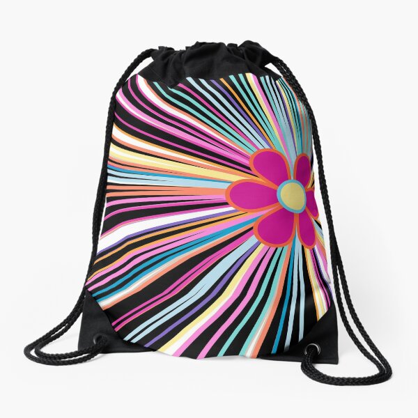 Cute, pretty multi color rainbow kaleidoscope - Caroline Laursen Original  Drawstring Bag