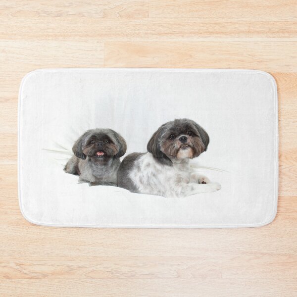 Item preview, two happy shih tzu dogs lying on white looking at viewer designed and sold by Stephen Orsillo.