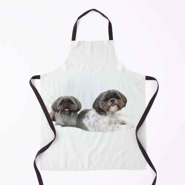 Item preview, two happy shih tzu dogs lying on white looking at viewer designed and sold by Stephen Orsillo.