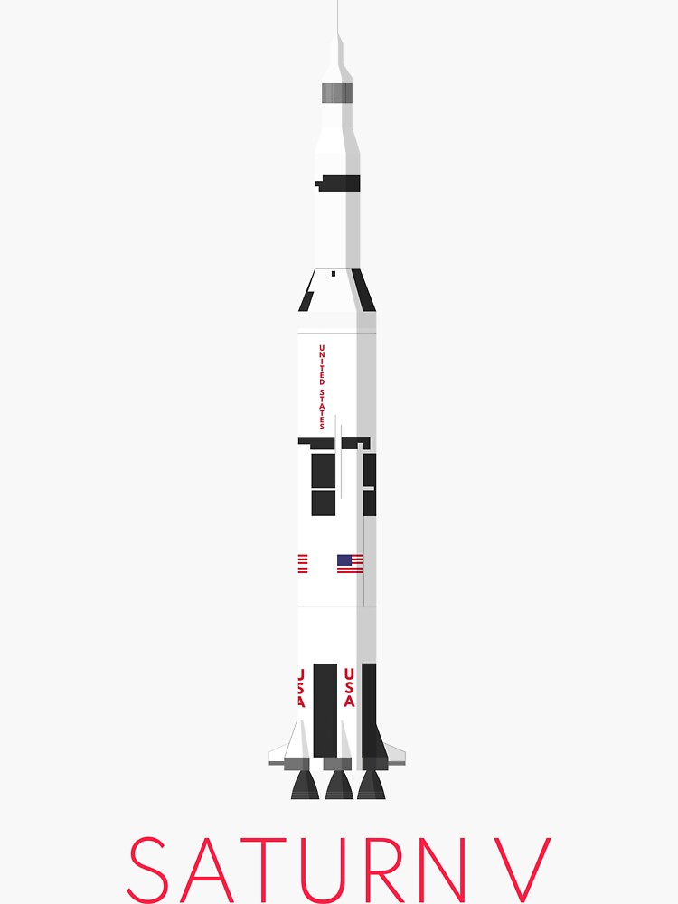 "Saturn V Rocket NASA Apollo 11" Sticker for Sale by minsty Redbubble