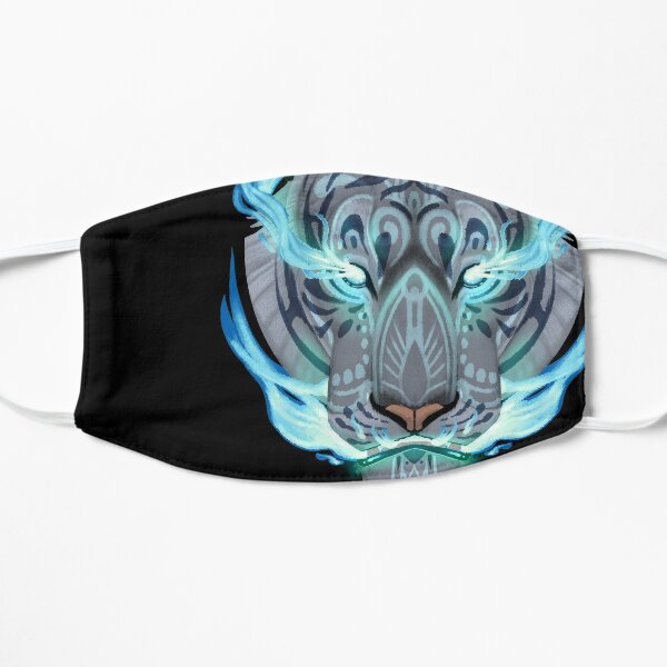 Blue Fire Tiger Flat Mask