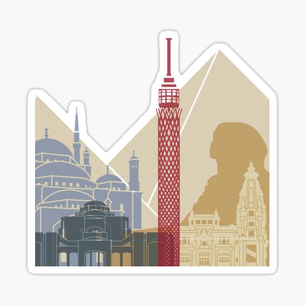Vista previa del artículo con la obra «Cartel del horizonte de El Cairo», diseñado y vendido por paulrommer.