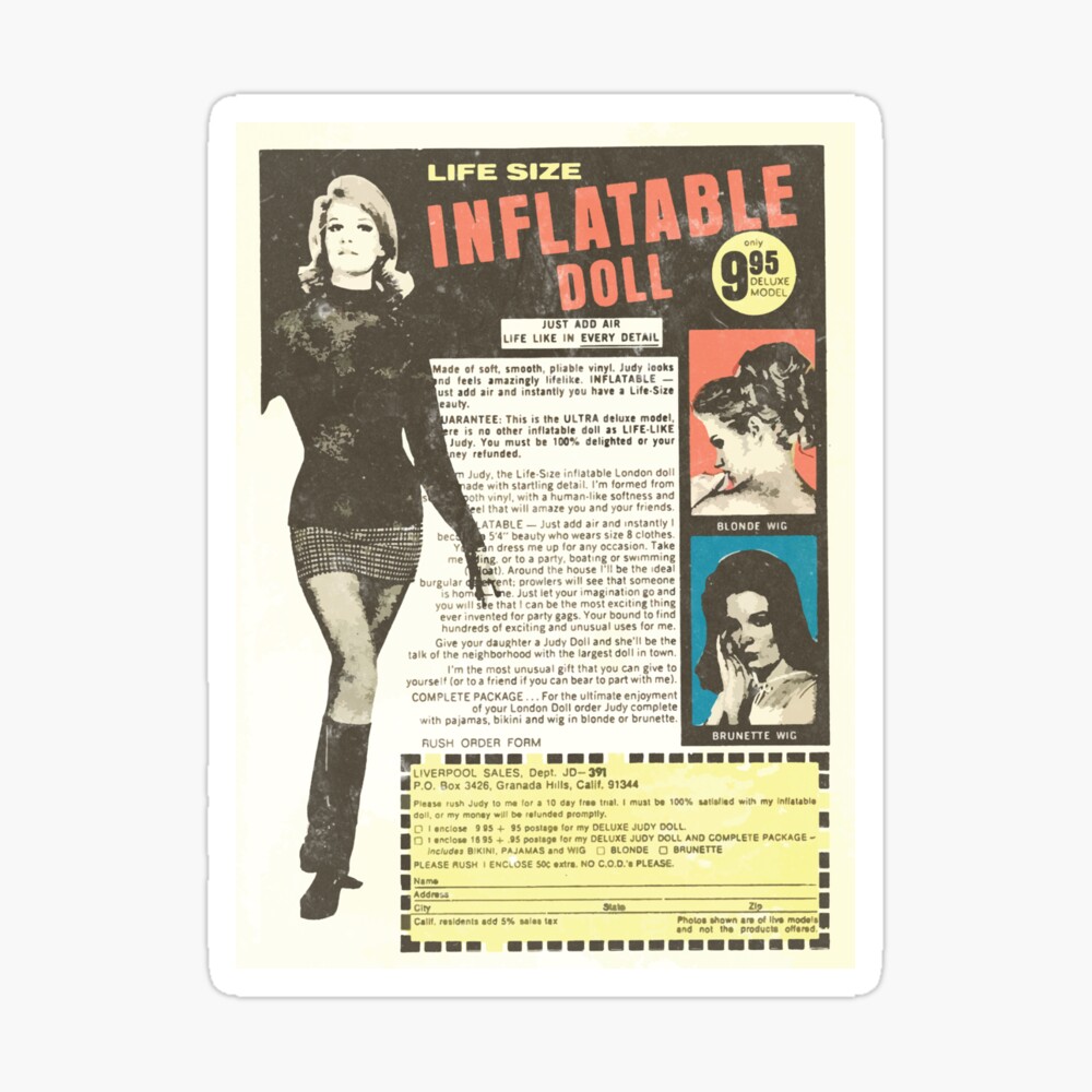 Life Size Inflatable Doll Vintage Comic Book Ad