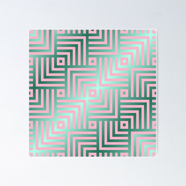 Item preview, Art Deco Pink And Mint Geometric Pattern designed and sold by DEC02.