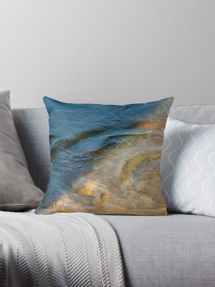 Thumbnail 1 of 3, Throw Pillow, Sun and Shadow, Talvera River, Bolzano/Bozen, Italy designed and sold by L Lee McIntyre.