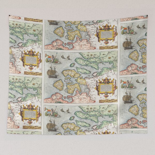 Item preview, Vintage Map Of The Netherlands Kaart van Zeeland  (1592) by Frans Hogenberg designed and sold by Designedbysm.