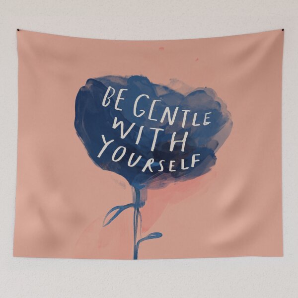 Item preview, Be gentle with yourself - inspirational quote and blush pink abstract flower - artwork by Morgan Harper Nichols designed and sold by morgansgoods.