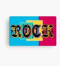 Colorful Happy Cool Rock Music Graphic Design Canvas Print
