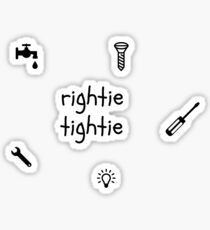 Rightie tightie for taps, screws, bulb, etc. Sticker