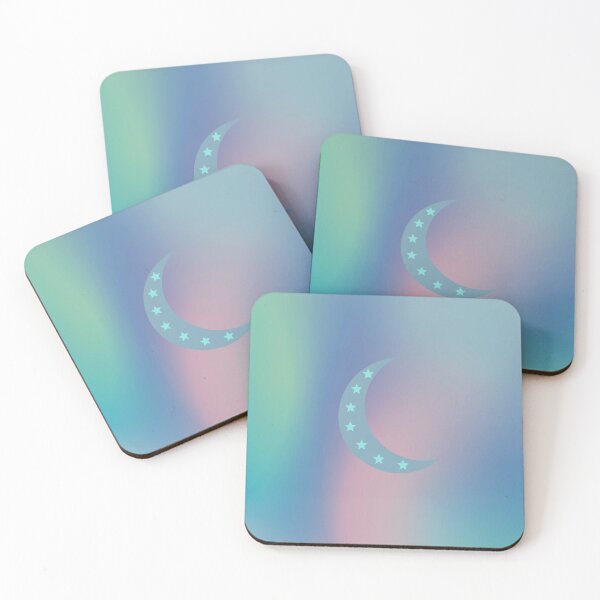Item preview, Dark Crescent Moon w/Stars Inside in Green/Blue/Peach Gradient Sky designed and sold by ShaunSandhu.