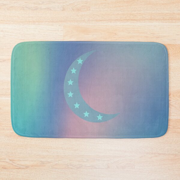 Item preview, Dark Crescent Moon w/Stars Inside in Green/Blue/Peach Gradient Sky designed and sold by ShaunSandhu.