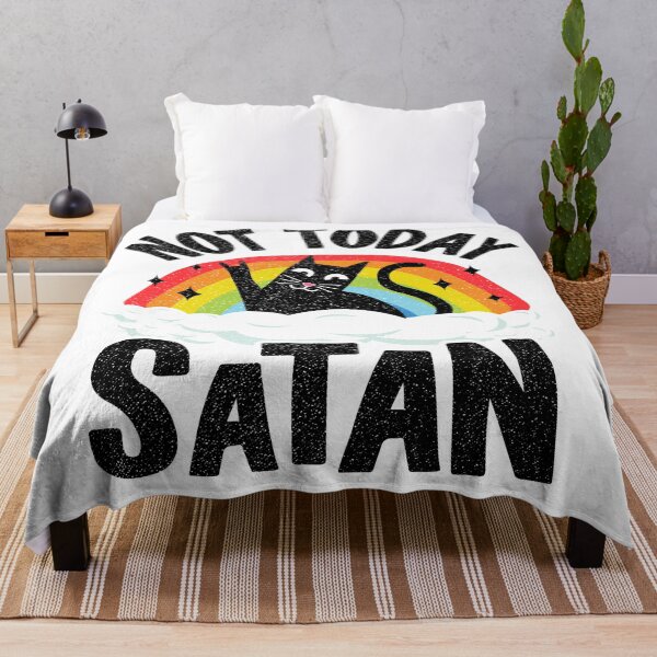 Item preview, Not Today Satan Funny Heavy Metal designed and sold by Stronzi.