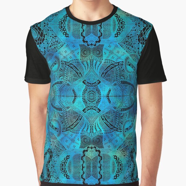 Loops Lagoon - Hand Drawn Zentangle Design Graphic T-Shirt
