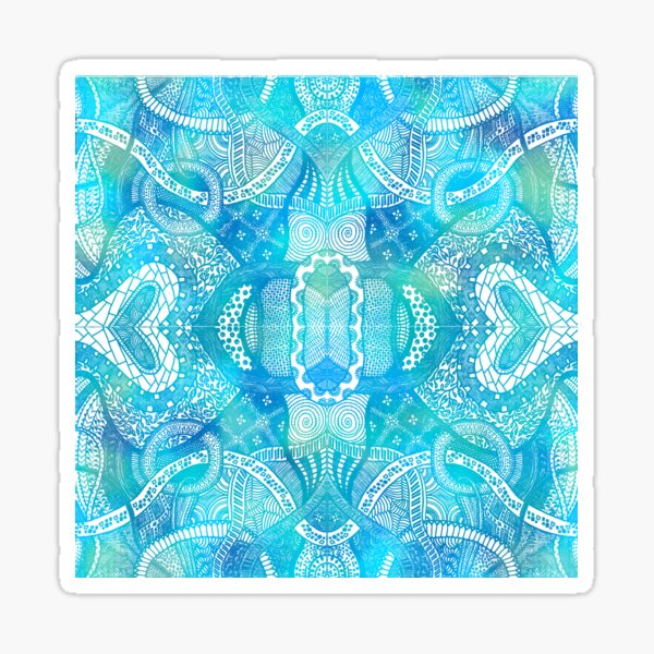 Loops Lagoon - Hand Drawn Zentangle Design Sticker