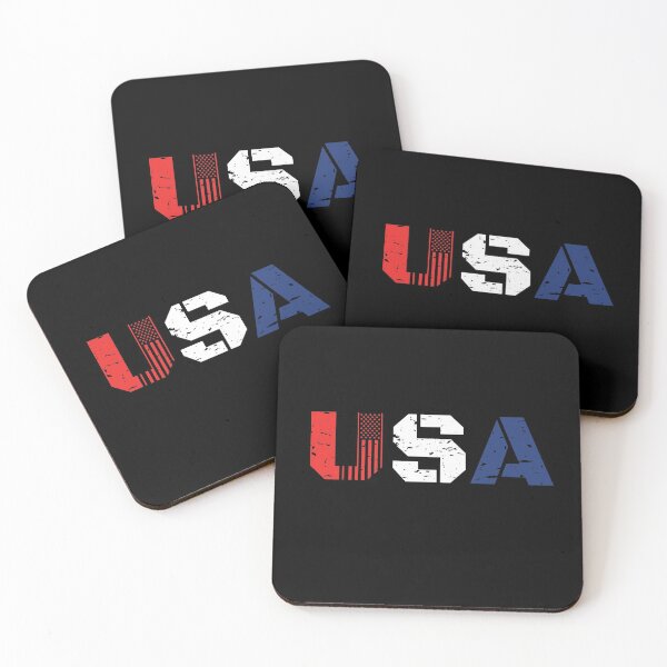 Item preview, USA Lettering Red White Blue USA Flag In U designed and sold by miyagifactory.