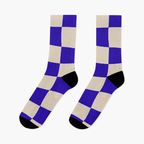 Item preview, Checkerboard Check Geometric Checked Pattern in Cobalt Blue and Beige designed and sold by kierkegaard.