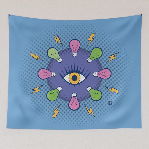 Item preview, Eye lightbulbs and lightning bolts designed and sold by ArtbyFreddo.