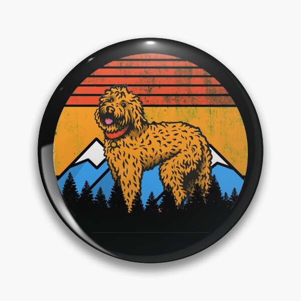 Item preview, Retro Distressed Vintage Sunset Mountains and Forest Goldendoodle Gift designed and sold by Guarddogdrive.