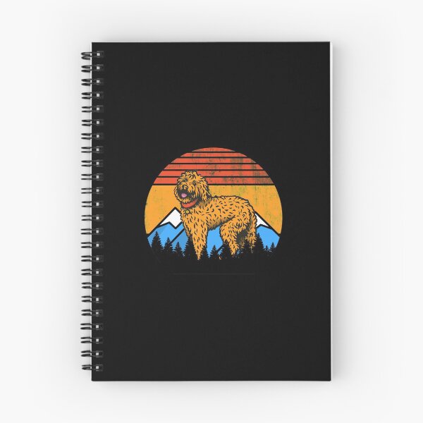 Item preview, Retro Distressed Vintage Sunset Mountains and Forest Goldendoodle Gift designed and sold by Guarddogdrive.