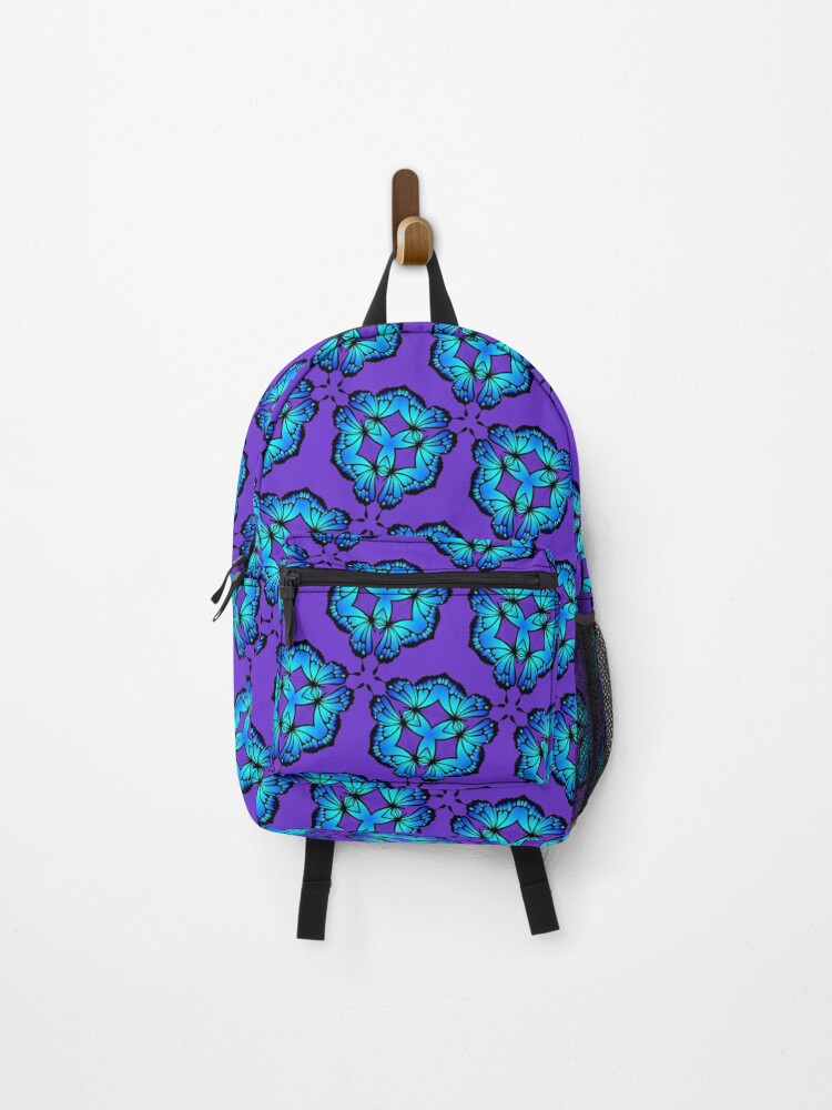 Thumbnail 1 of 3, Backpack, Butterfly Kaleidoscope designed and sold by RosieRiggs.