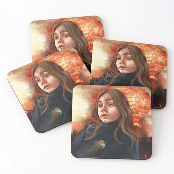 Item preview, Sad girl and a bomb explosion in background. designed and sold by GreissDesign.