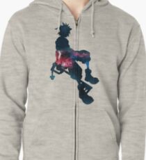 Sudadera con capucha y cremallera Sora, corazones del reino ~