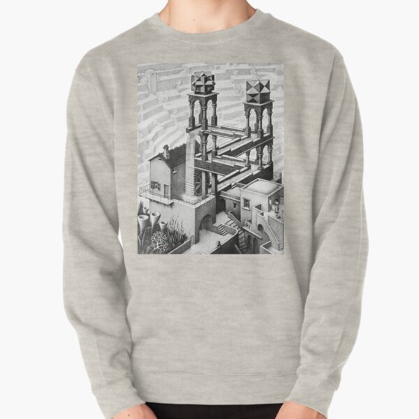 Escher waterfall geometry geometric mathematic Pullover Sweatshirt
